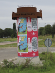 901945 Afbeelding van een reclamezuil 'Leidsche Rijn' naast de Romeinse Muntenlaan bij de op- en afrit naar de Dafne ...